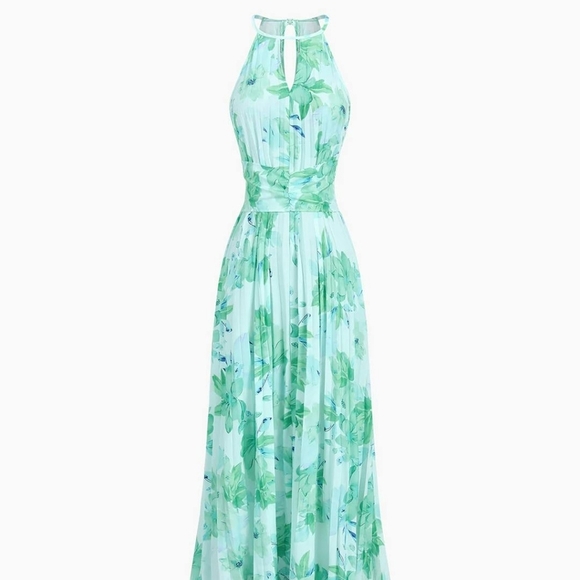 Commense Hanging Neck Sleeveless Floral Printed Dress - Picture 1 of 3
